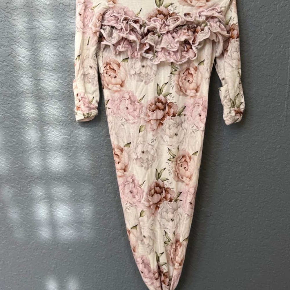 Rocking’ Royalty Floral Baby Gown with Ruffle Detail